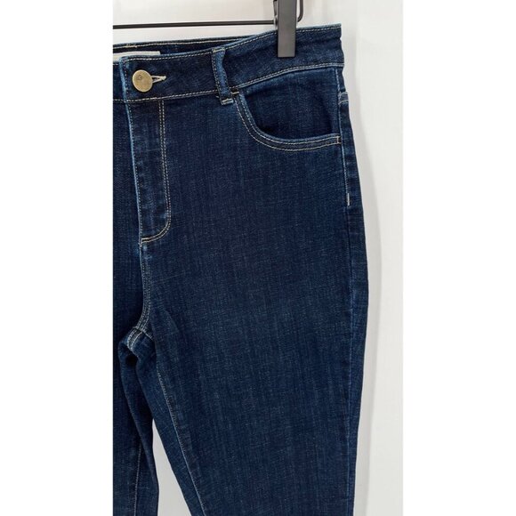 Logo Lori Goldstein Skinny Jeans Size 8 Dark Wash Major Embroidered on Pocket - Picture 4 of 16